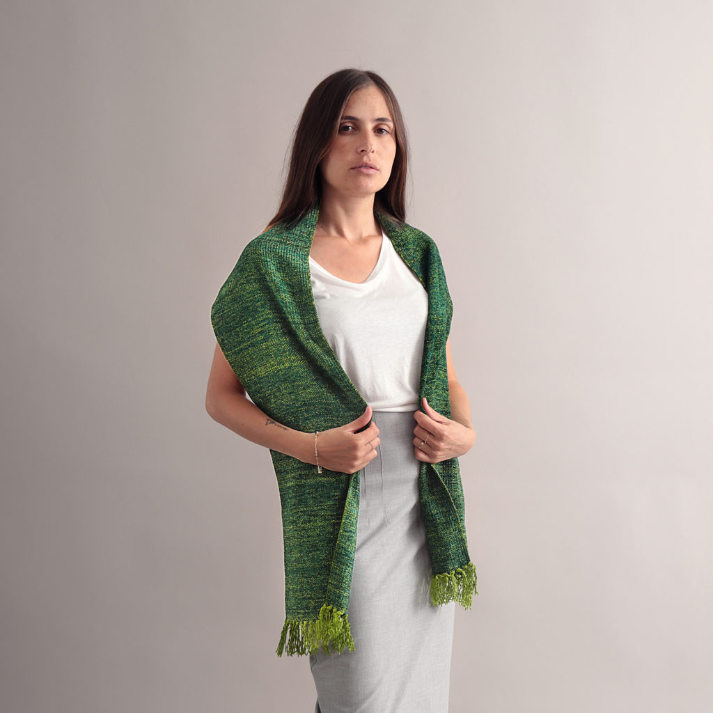 dark green patterned scarf